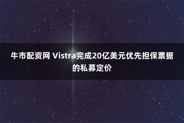 牛市配资网 Vistra完成20亿美元优先担保票据的私募定价